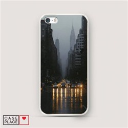 Силиконовый чехол Дождливый Нью Йорк на iPhone 5/5S/SE
