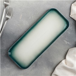Блюдо керамическое для подачи «Туманность», 31×12,5 см, цвет зелёный