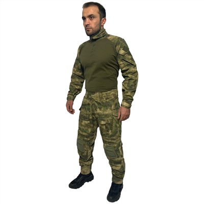 Тактический костюм спецназа России (защитный камуфляж), со встроенными защитными наколенниками и сменными демпферными вставками в районе локтей №185