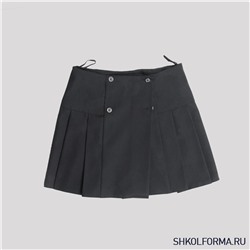 Детская школьная юбка «серый легкий» однотонная на подкладке