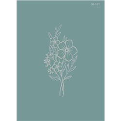 06-161 Термотрансфер Контур цветов, серебро 16х7,3см