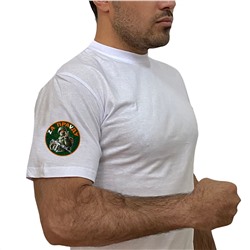 Белая футболка с трансфером "Zа праVду" на рукаве, (тр. 61)