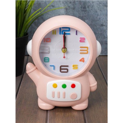Часы-будильник «Cheerful cosmonaut», pink (14,5х11,5 см)