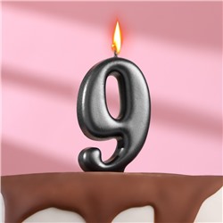 Свеча в торт "Овал" ,цифра 9 ,мокрый асфальт, 6,3 см