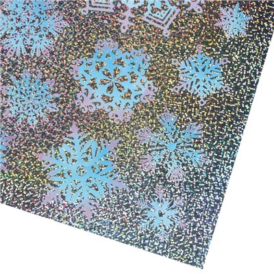 Интерьерная наклейка‒голография «Сверкающие снежинки», 21 × 29,7 см