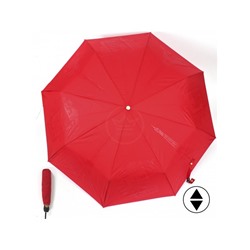 Зонт женский ТриСлона-L 3898A,  R=58см,  суперавт;  8спиц,  3слож,   набивной"Ко Эпонж",  тефлон,  красный  (Париж)  229327