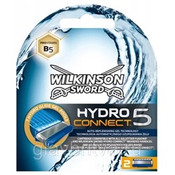 Кассета для станка д/бритья Wilkinson Sword (Schick) Hydro-5 CONNECT с КРЕПЕЖОМ для Жиллетт Fusion-5, 2 шт.