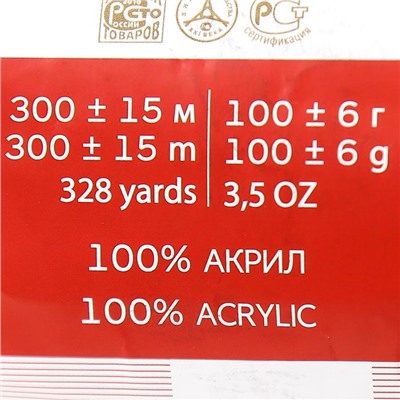 Пряжа "Акрил" 100% акрил 300м/100гр (96 серый меланж)
