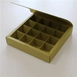 Коробка для конфет «сундучок»,(16) оливковая, 180х180х35
