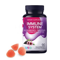 Комплекс витаминов "Immune System" с бузиной, прополисом и эхинацеей + витамин C, со вкусом малины