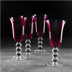 Набор бокалов стеклянных «Карнавал», 400 мл, 9,7×22,3 см, 4 шт, цвет фиолетовый