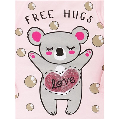 Лонгсливы для девочек "Free hugs rose"