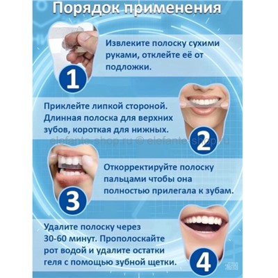 Отбеливающие полоски для зубов 3D Teeth Whitening Strips 7 штук (28)