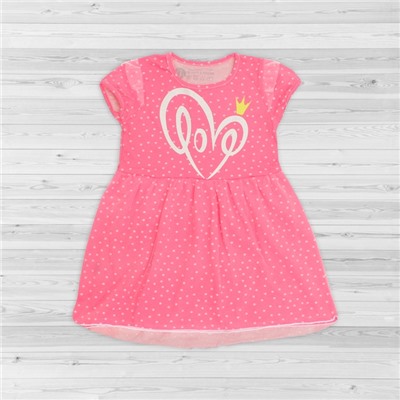 Платье 2110-135 Розовый горох/Love