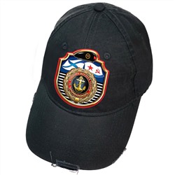Чёрная кепка "За службу в морской пехоте" – спецдизайн для ветеранов