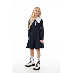 Синее школьное платье, модель 0167