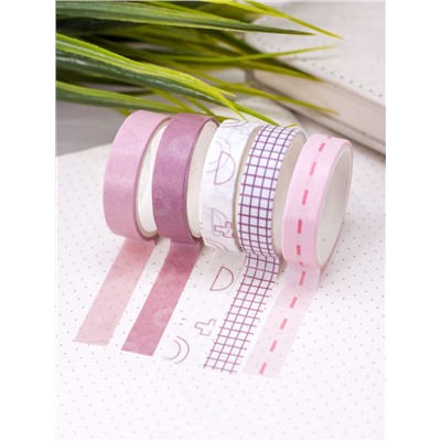 Набор декоративного скотча "Patterns", pink series, mix