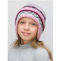 Шапка зимняя для девочки Мохер (Цвет розовый), размер 54-56, шерсть 70%