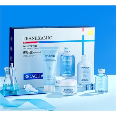 Набор из пяти средств для лица с транексамовой кислотой и полипептидами Bioaqua Tranexamic Polypeptide