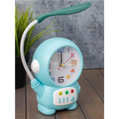 Часы-будильник со светильником «Cheerful cosmonaut», blue (14,5х11,5 см)