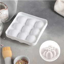 Форма для муссовых десертов и выпечки Доляна «Сладкие шарики», 14,8×4,1 см (внутренний размер 12,5×12,5 см), силикон, цвет белый