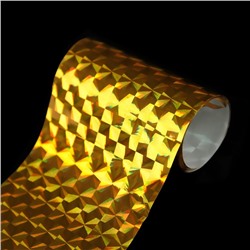 Переводная фольга для ногтей «Калейдоскоп», 4 × 80 см, в пластиковом футляре, цвет золотистый