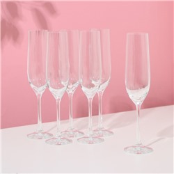 Набор бокалов для шампанского «Виола», 6 шт, 190 мл, хрустальное стекло