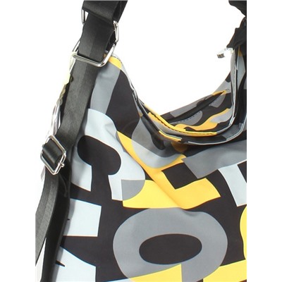 Сумка женская текстиль BoBo-1601-7 (рюкзак-change),  1отд. 1внеш,  3внут/карм,  чер/сер/желтый 254111