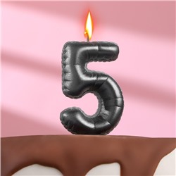 Свеча в торт "Шары" ,цифра 5 ,мокрый асфальт, 6,3 см