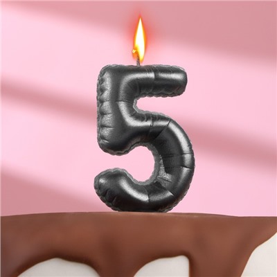 Свеча в торт "Шары" ,цифра 5 ,мокрый асфальт, 6,3 см