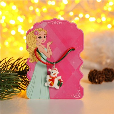 Кулон детский новогодний "Выбражулька" снеговичок, цветной