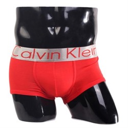Трусы Calvin Klein красные с серебряной резинкой Steel A008