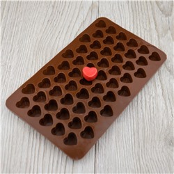 Силиконовая форма для шоколада Сердечки мини 55 ячеек