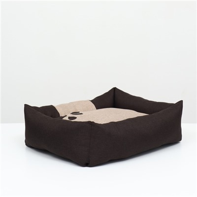 Лежанка со съемной подушкой "Лапа", рогожка, 45 х 36,5 х 15 см