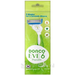 Cтанок для бритья с несъемной головкой для женщин  с 6 лезвиями DORCO SHAI EVE-6 (Vanilla-6), 1 шт.