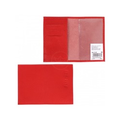 Обложка для паспорта Premier-О-85 (3 кред карт)  н/к,  красный флотер (326)  202109