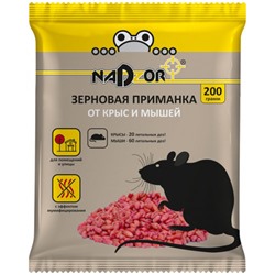 Зерновая приманка Nadzor (Надзор) от мышей и крыс, 200 г