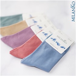 Хлопковые носки  однотонные (цветные) MilanKo N-210 упаковка