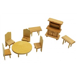 Мебель для кукол Столовая с круглым столом