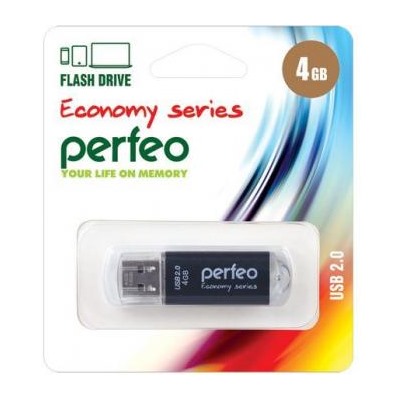 USB-флеш-накопитель PERFEO  4GB E01 Black economy series Perfeo {Китай}