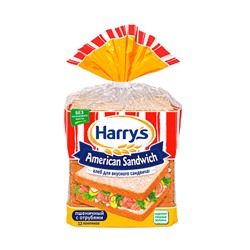 Хлеб сэндвичный пшеничный с отрубями Harrys 515 гр 1/10 Россия - Хлебобулочные изделия
