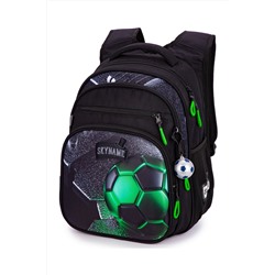 Рюкзак МАЛ SkyName 3R-254 +брелок мячик черный-зеленый