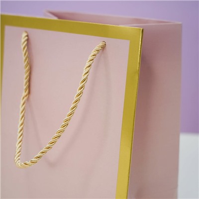 Пакет подарочный (XS) «Classic line», light pink (19.5*14.5*10)