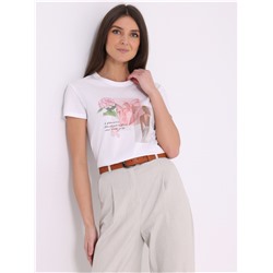 футболка 1ЖДФК2657001; белый / Розовая гортензия