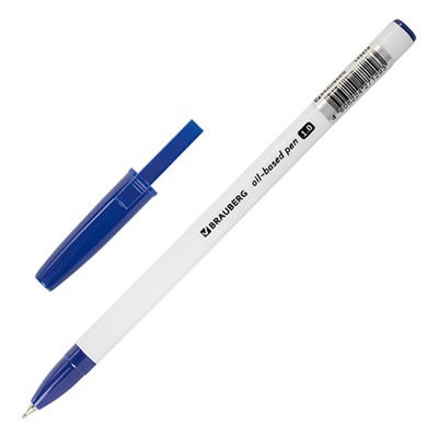 Ручка шариковая масляная Brauberg (Брауберг) Sick Medium, цвет синий, пишущий узел 1 мм, линия письма 0,5 мм