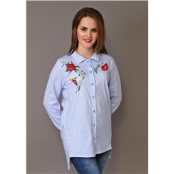 Рубашка Римма (цветы+птица) 3-448