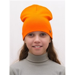 Шапка для девочки (Цвет оранжевый), размер 46-48; 50-52; 52-54,  хлопок 95%