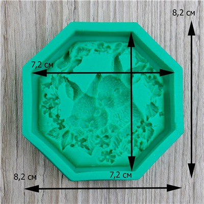 Силиконовый молд Зайчики в цветочной рамке
