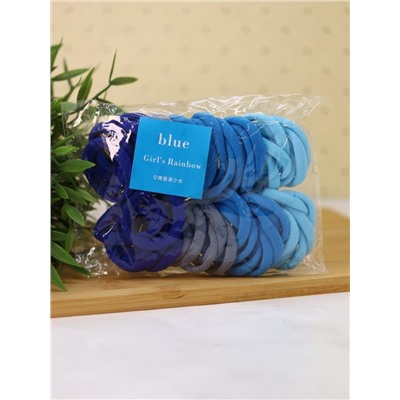Набор резинок для волос "Rainbow", blue, 50 шт. в наборе