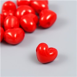 Набор бусин для творчества пластик "Алые сердца" 16 гр 1,5х1,5 см